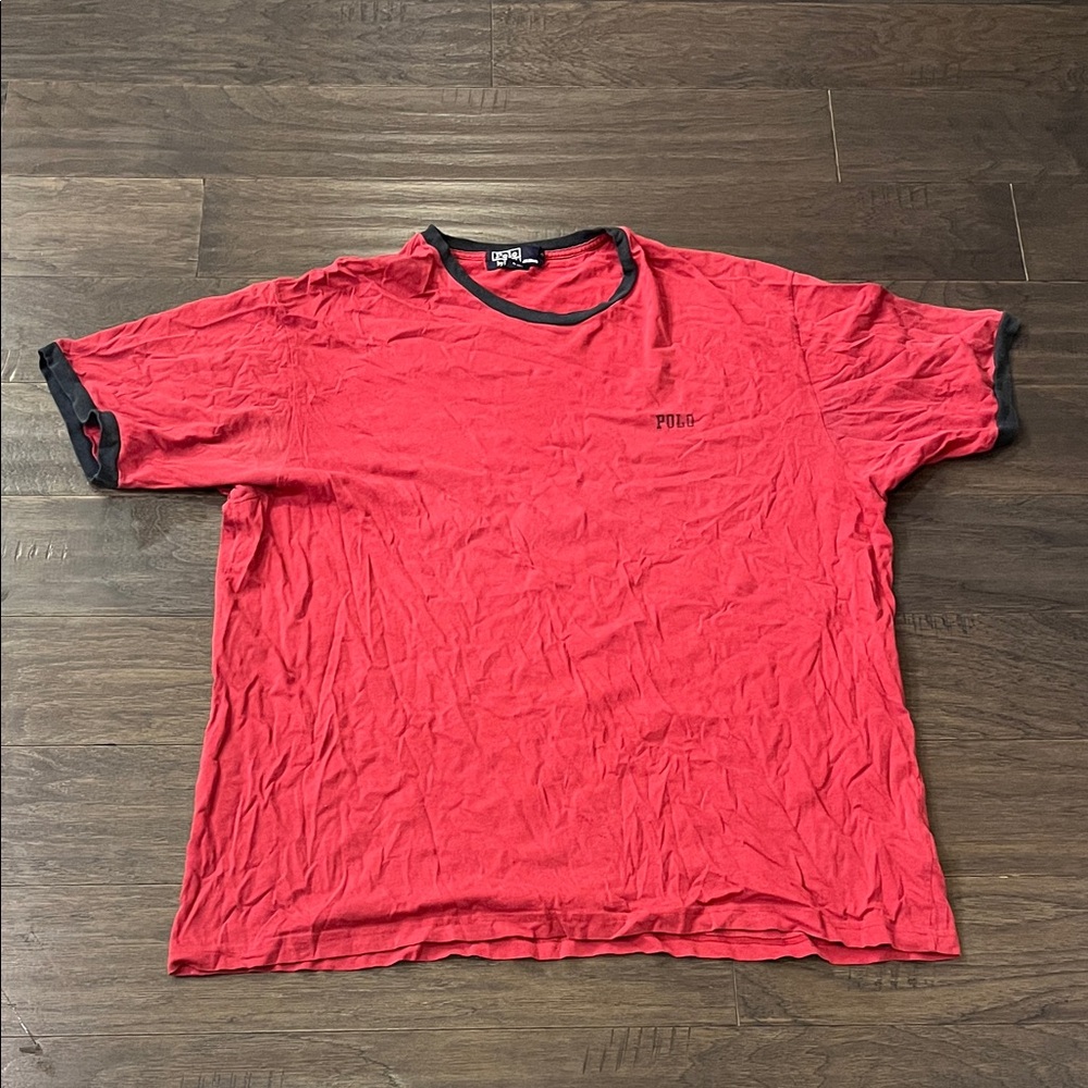 Polo Ralph Lauren Ringer T Shirt Vintage Red Blue Mens Size XXL